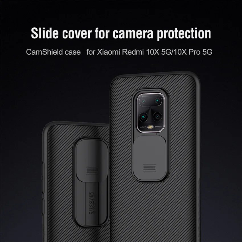 Для Redmi 10X Pro чехол NILLKIN Slide Camera защитный для Xiaomi 10 X 5G max Противоскользящий Camshield |