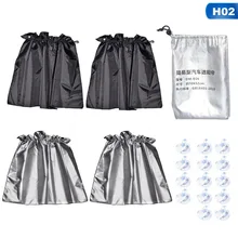 Солнцезащитный козырек для автомобиля заднее боковое окно Солнцезащитная сетка ткань солнцезащитный козырек на зеркало покрытие защита от ультрафиолетового излучения черная шторка Автомобильная занавес