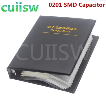 

0201 SMD Capacitor Sample Book 51valuesX50pcs=2550pcs 0.5PF~220NF Capacitor Assortment Kit Pack