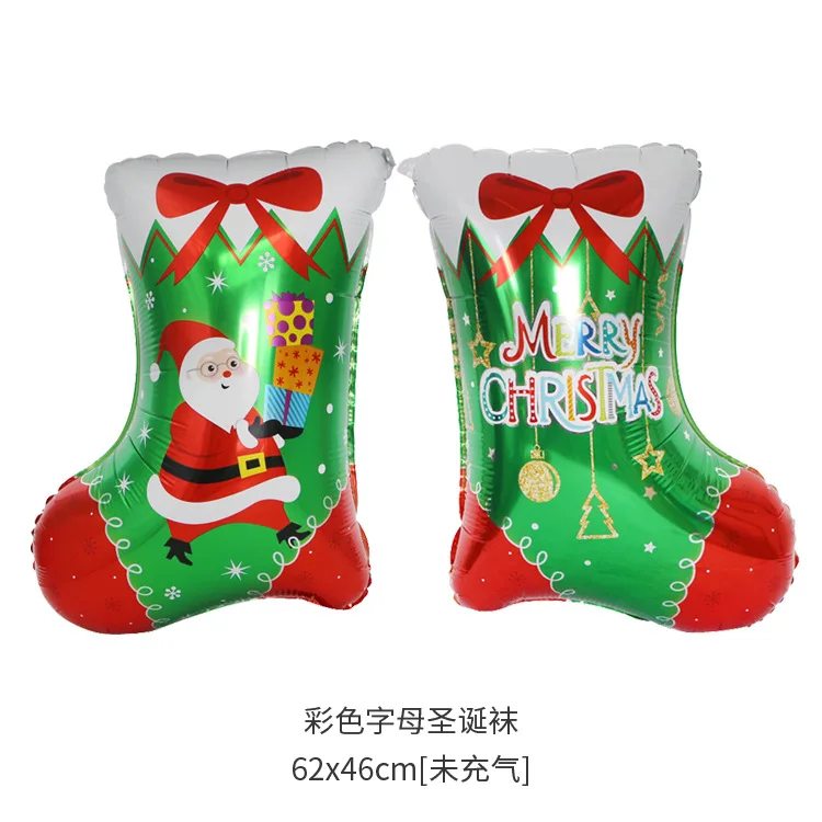 Новинка, стильные рождественские носки с оленем, праздничные декоративные рождественские воздушные шары из алюминиевой пленки