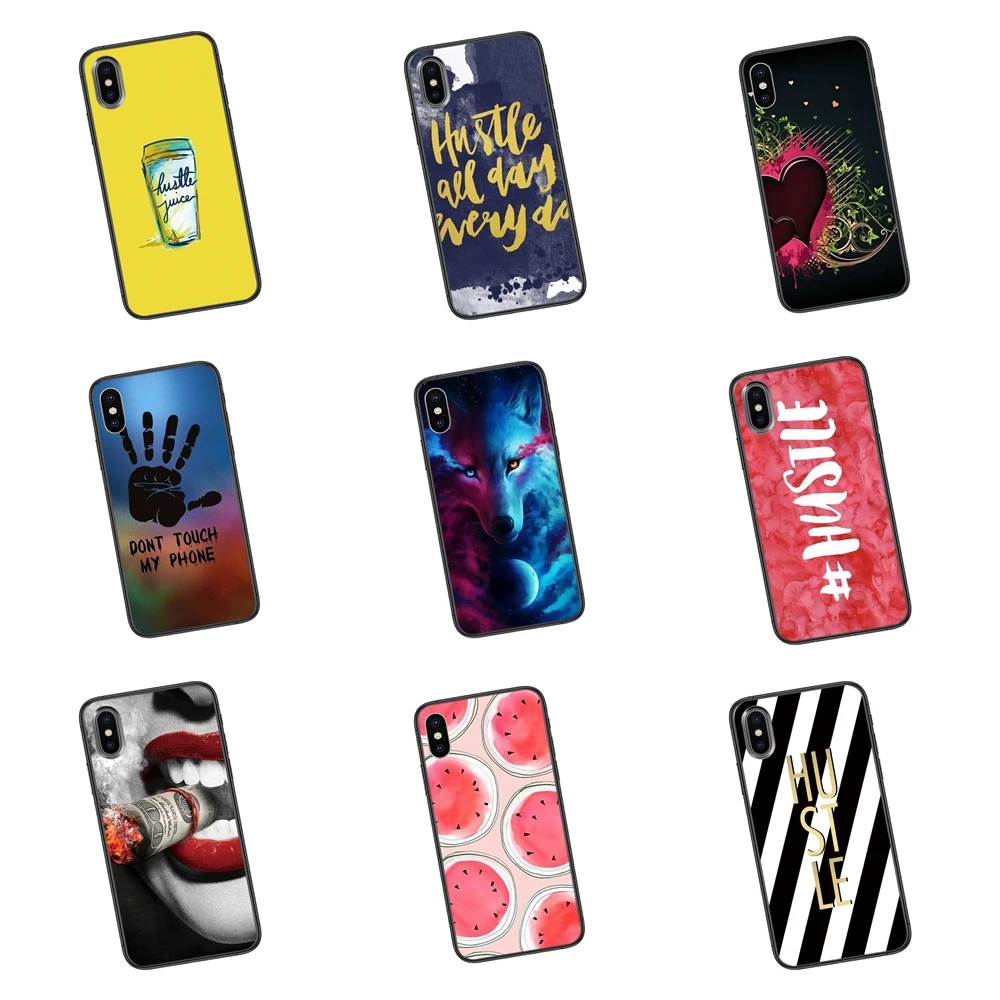 Hustle Hiphop Text Black Back Luxury Cell Cover Art Hoesjes For iPhone 11 12 Pro Mini 5 5S SE 5C 6 6S 7 8 X 10 XR XS Plus Max | Мобильные