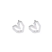 Подлинные 925 пробы серебряные ювелирные изделия девушка в форме сердца полые серьги любовь серьги простые милые романтические ювелирные изделия