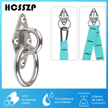 

2pcs 80Mmx50Mm Mounting Hook For Wall Or Ceiling With Round Ring Stainless Steel Bracket / Attachment For Sling Trainer Hammock