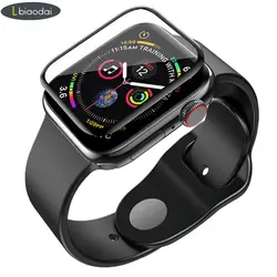 Кремовое закаленное стекло для apple watch band apple watch 4 3 iwatch 42 мм 38 мм 444 мм 40 мм 3D изогнутая поверхность 9 H защита экрана