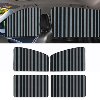 

4pcs Magnetic Car Side Window Back Front Passenger Sun Shade Visor Anti-UV Cover Automobile Sunshade Curtain