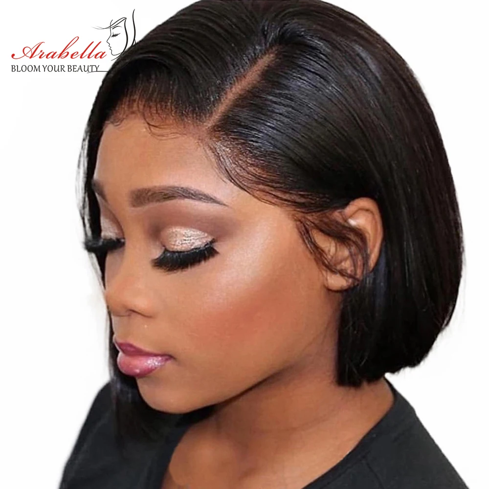 

Straight Bob Wig 180% Density 100% Human Hair Wigs Remy Hair Arabella 4*4 Swiss Lace Closure Wig Pre Plucked Short Bob Wigs