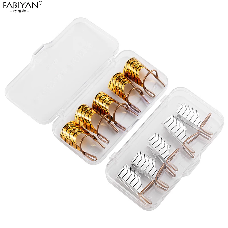 Nail Art C Curved Shape Extension Guide Tips French Foil Acrylic Polish Gel UV Design Form Reusable Metal Mold Manicure Tool 5pc nail art tool