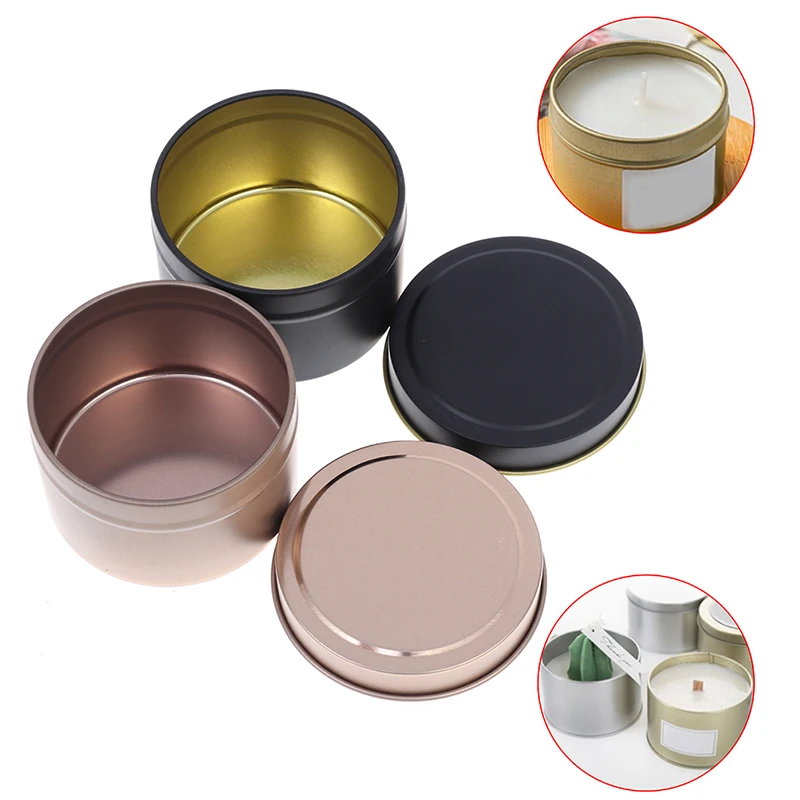 1pc DIY Candle Jar Balm Round Empty Iron Portable Lipstick Zipper Cream Storage Case Multipurpose Mini Gift Jewelry Tin Box