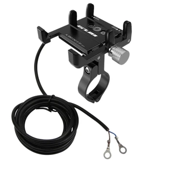

Gub Aluminum Alloy Motorcycle E-Bike Cell Phone Holder Usb Charger Bicycle Phone Holder Mount Bracket for 4-6.7 Inch Cell Phone