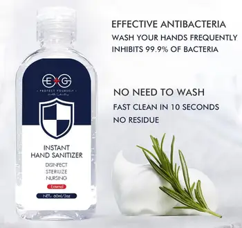 

60ml CE FDA Portable Alcohol Hand Sanitizer Gel Anti-bacteria Moisturizing Liquid Disposable Waterless Antibacterial Hand Gel