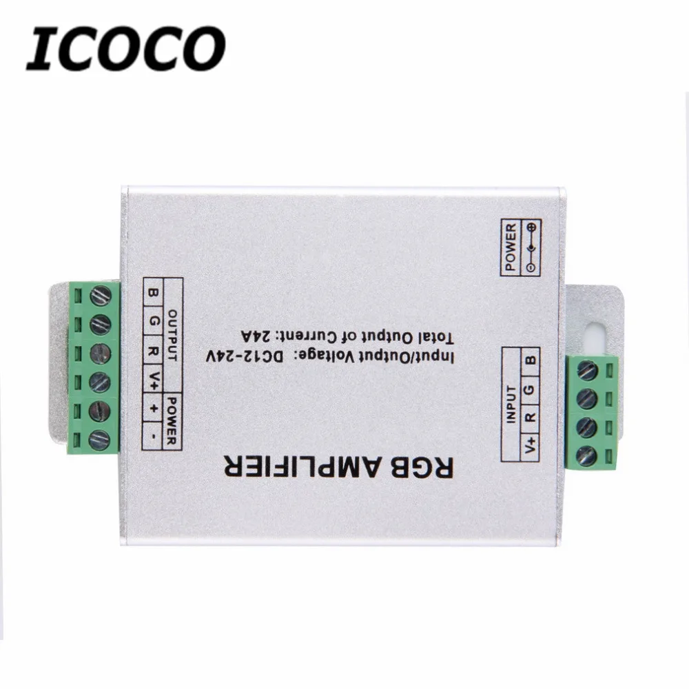 1 шт. Лидер продаж светодиодный RGB усилитель 24A светодиодный контроллер DC12-24V для 5050 3528 RGB светодиодные ленты светильник по всему миру