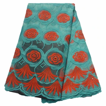 

2020 High Quality Europe And American Fashion Fabric French lace Fabrics With Beads Stone Latest Nigerian Tulle Lace Fabric