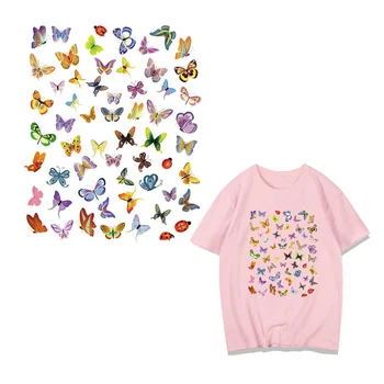 

Butterfly Iron on Patches For Clothes DIY T-shirt Jacket Applique Heat Transfer Vinyl Letter Animal Patch Sticker Thermal Press