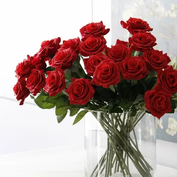 

30pc/lot Flower Wedding Rose Artificial flowers for home party christmas decor Valentine's gift Retro Painting