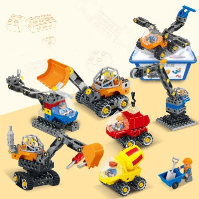 110 шт. Большие размеры DIY блоки маленького размера идущие duplo механические