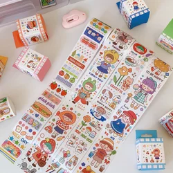 Bande adhésive mignonne et en papier, décoration de compte à main, peut déchirer les autocollants de matériau d'ours de dessin animé d'étudiant 