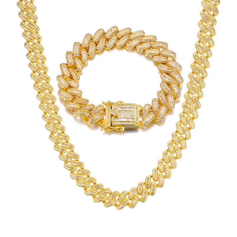 15 мм Bling Iced Out AAA CZ квадратный Цирконий кубинская звеньевая цепочка на шею для мужчин медные ожерелья для мужчин хип-хоп ювелирные изделия