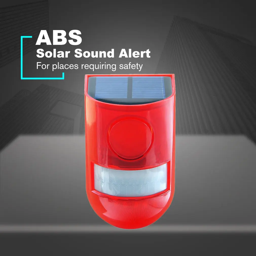 

Solar Sound Alert Flash Warning 110 Decibels Sound & Light Alarm Motion Sensor Siren Strobe Security Alarm System for Farm IP65