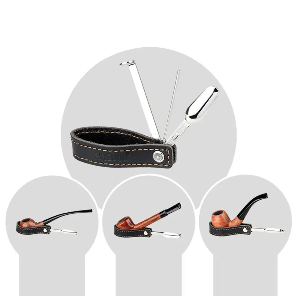Держатель для труб из натуральной кожи, Портативная подставка для труб из нержавеющей стали для любителей труб