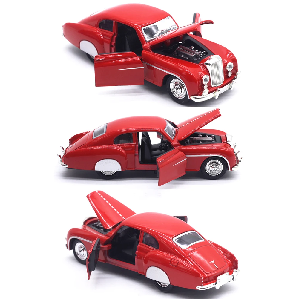 Литая под давлением винтажная модель автомобиля вытяжной автомобиль со звуком светодиодный детский игрушечный настольный декор со звуком