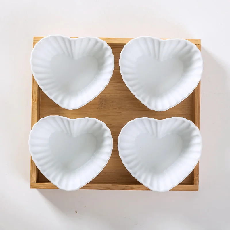 Креативная керамическая сетчатая тарелка для закуски тарелка блюдо для сервировки японское маленькое блюдо с лотком Домашний Настольный сушеный фруктовый снэк-лоток - Цвет: B-4 piece set-white