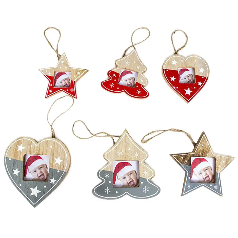 

Star Shape Baby Christmas Photo Frame Pendant Christmas Tree Decoration Hanging Picture Christmas Ornaments Home Decoration