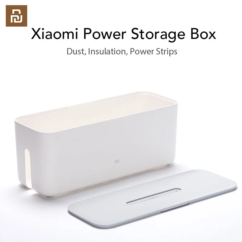  Коробка для хранения кабеля Xiaomi, органайзер из АБС пластика со съемной крышкой, простой и стильный дизайн, белый цвет 
