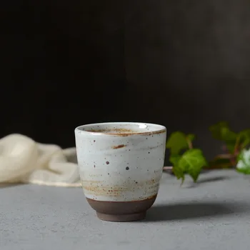 

230ml Holding cup Chinese Retro Handmade Random Texture Color Glaze High Temperature Firing Ceramic Teacup Porcelain TeacupS