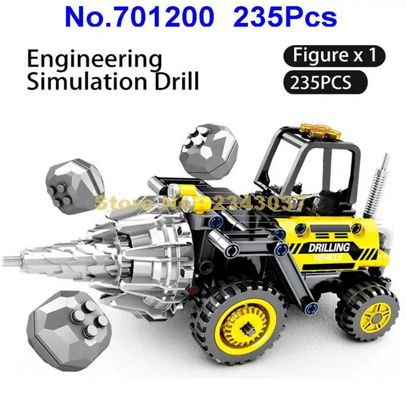 701200 235pcs Urban Drill Driller Machine Engineering Truck 1 Dolls Building Blocks Toy | Игрушки и хобби