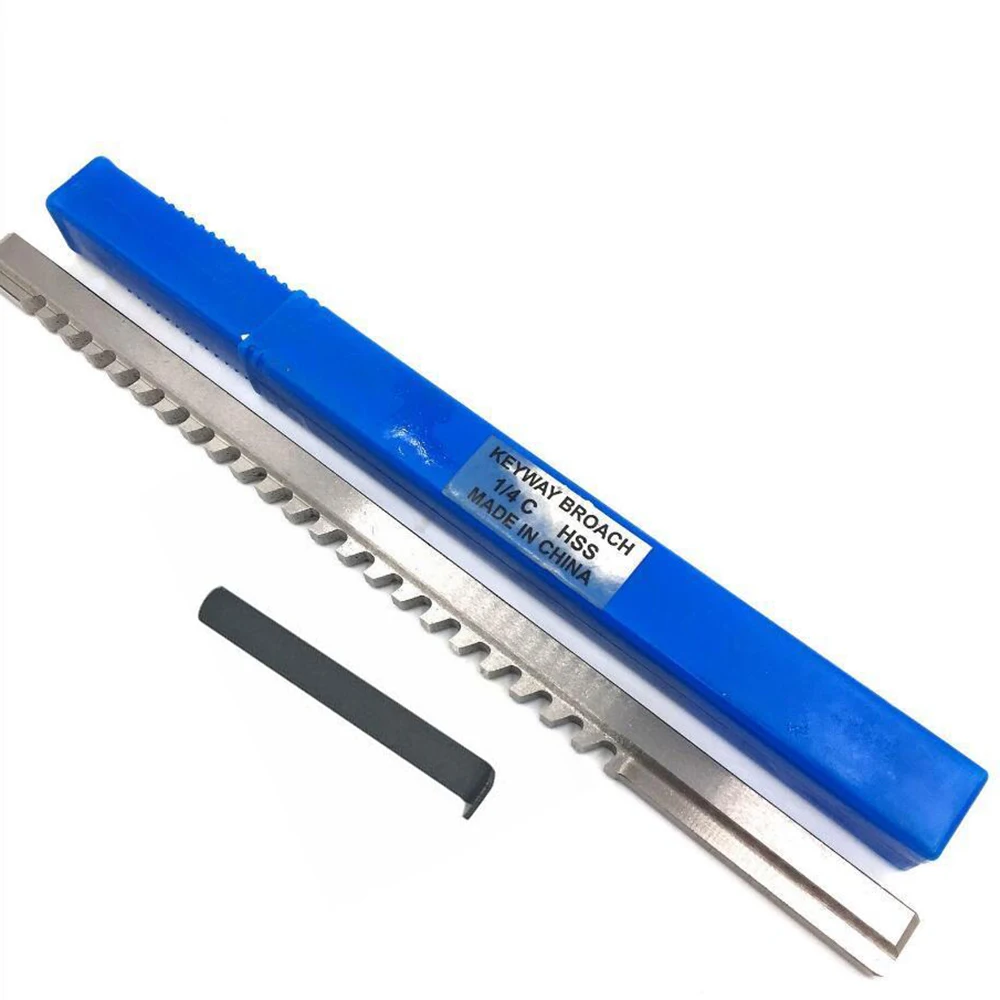 High speed steel HSS Cutting Tool 1/8 A Push Type Keyway Broach Inch Size for CNC Broaching machine Metalworking keyway broach tools