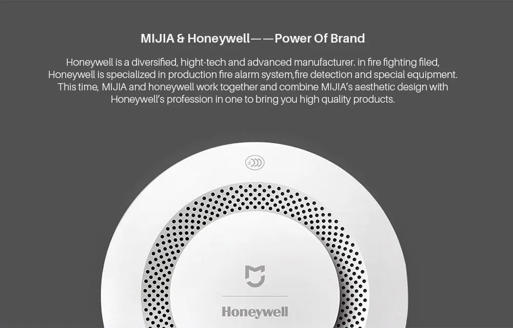 Xiaomi Mijia Honeywell пожарная сигнализация датчик газа работает с многофункциональным шлюзом 2 умный дом безопасности приложение управления