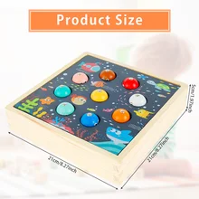 Jeu magnétique en bois, dessin animé, vie Marine, Cognition, canne à poisson, jouets pour enfants, éducation précoce, interactif Parent enfant 