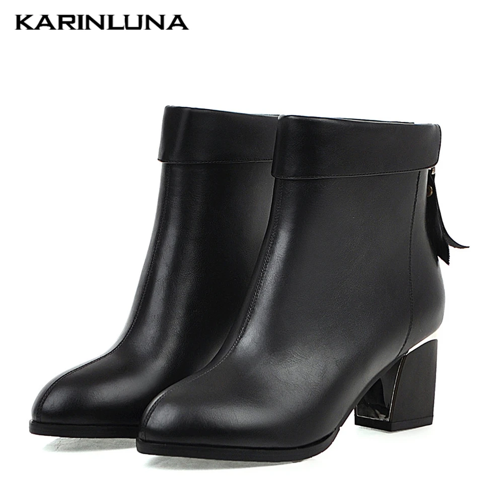

Karinluna Plus Size 45 wholesale High Heel Ankle Boots Woman Shoes Elegant Office Lady Autumn Shoes Woman Boots Female