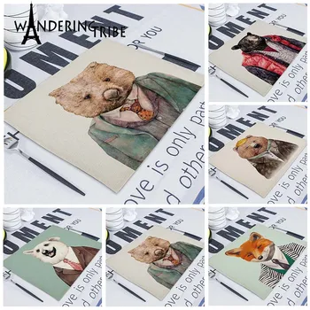 

42*32cm Animal Napkin Linen Matting Tea Towels Fabric Cloth for Kitchen Wedding on The Table Napkins Serving Rectangular Napkins