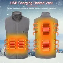 Для мужчин и женщин Открытый USB Инфракрасный нагревательный жилет флисовая куртка зимняя гибкая электрическая тепловая одежда жилет для спорта Пешие прогулки