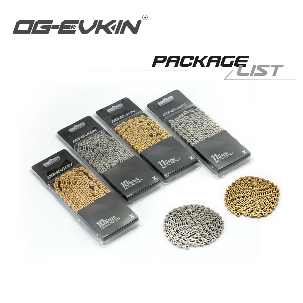 9/10/11 Speed Bicycle Chain Half/Full Hollow Bike Chain Mountain/Road Chains Ultralight 116 Quick Link Gold/Silver,bicycle chains,bicycle chain