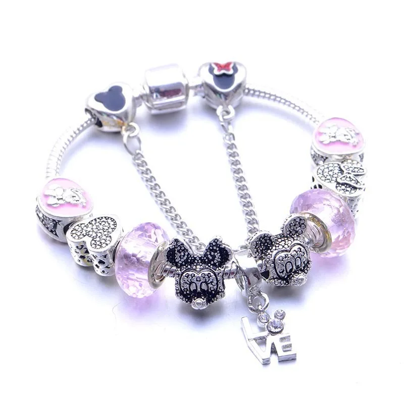 Новые медвежьи обнимашки LOVE White Love Crystal Beads Pandora Charm Mickey браслет Minnie детский |