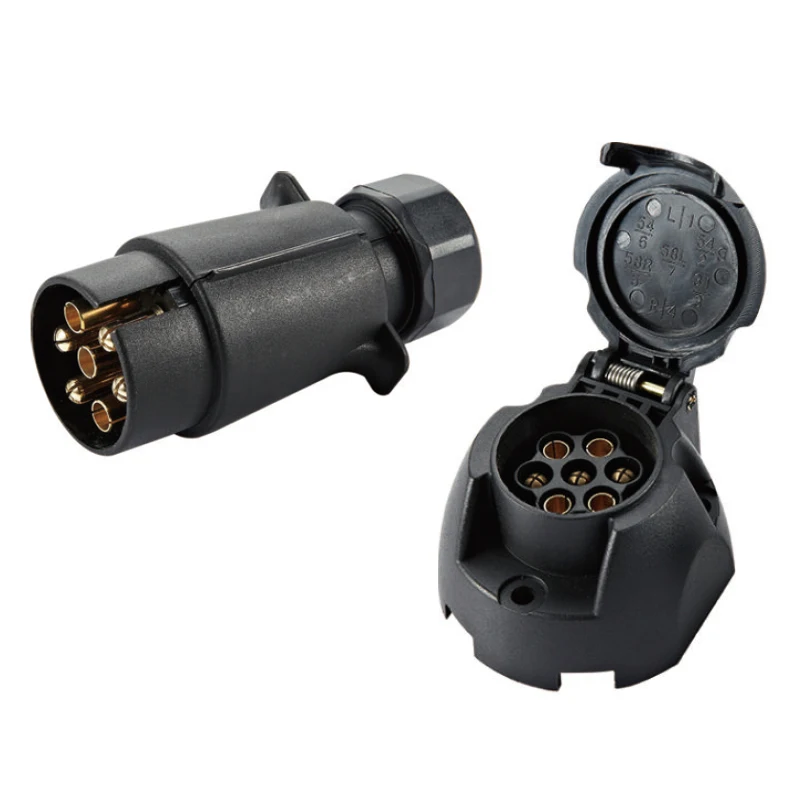 7 Pin Trailer Connector Parts Plastic Round Socket Boat Caravan Motorhome Car Auto Truck RV Accessories