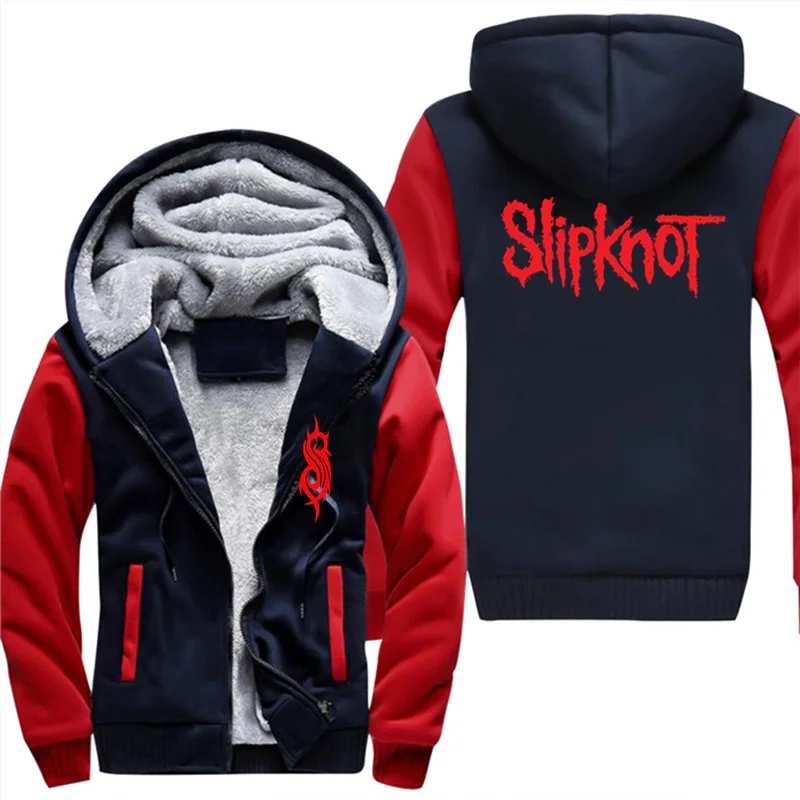 Slipknot повседневное мужское теплое хлопковое плотное бархатное пальто толстовка с капюшоном куртка парки Повседневная однотонная уличная одежда