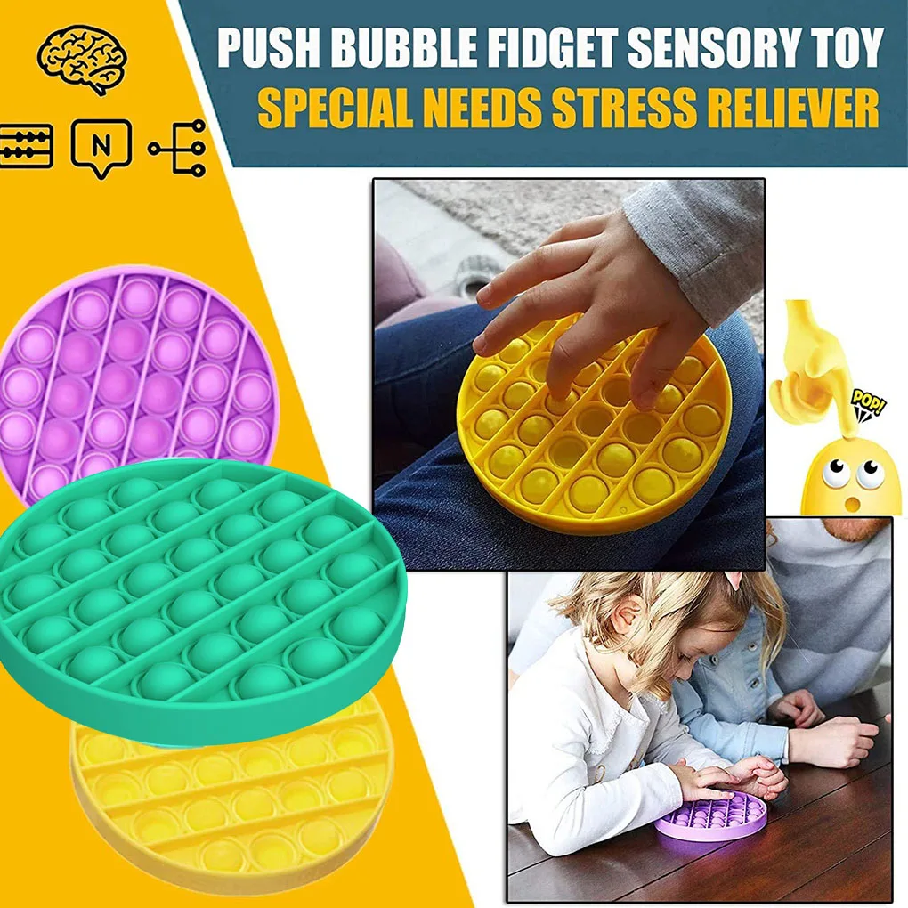 

Colorful Push Bubble Fidget Sensory Toy Adult Antistess Autism Special Needs Stress Reliever Toys for Chidren Gift