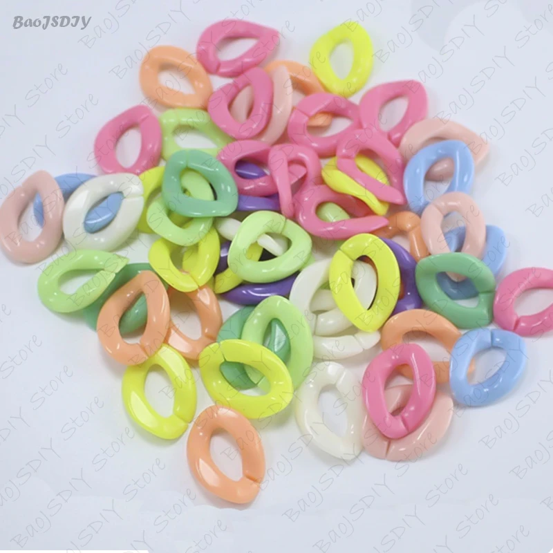 Wholesale 23mm*17mm Multi color Acrylic Twisted Chains Assembled Parts Beads Diy Jewelry Findings Accessories 60 pieces(JM6582)