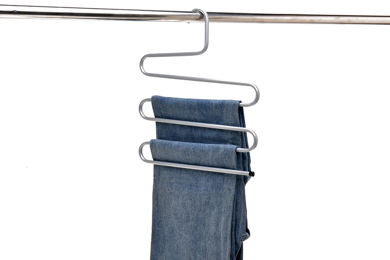 5 layers S Shape MultiFunctional Clothes Hangers Pants Storage Hangers Cloth Rack Multilayer Storage Cloth Hanger
