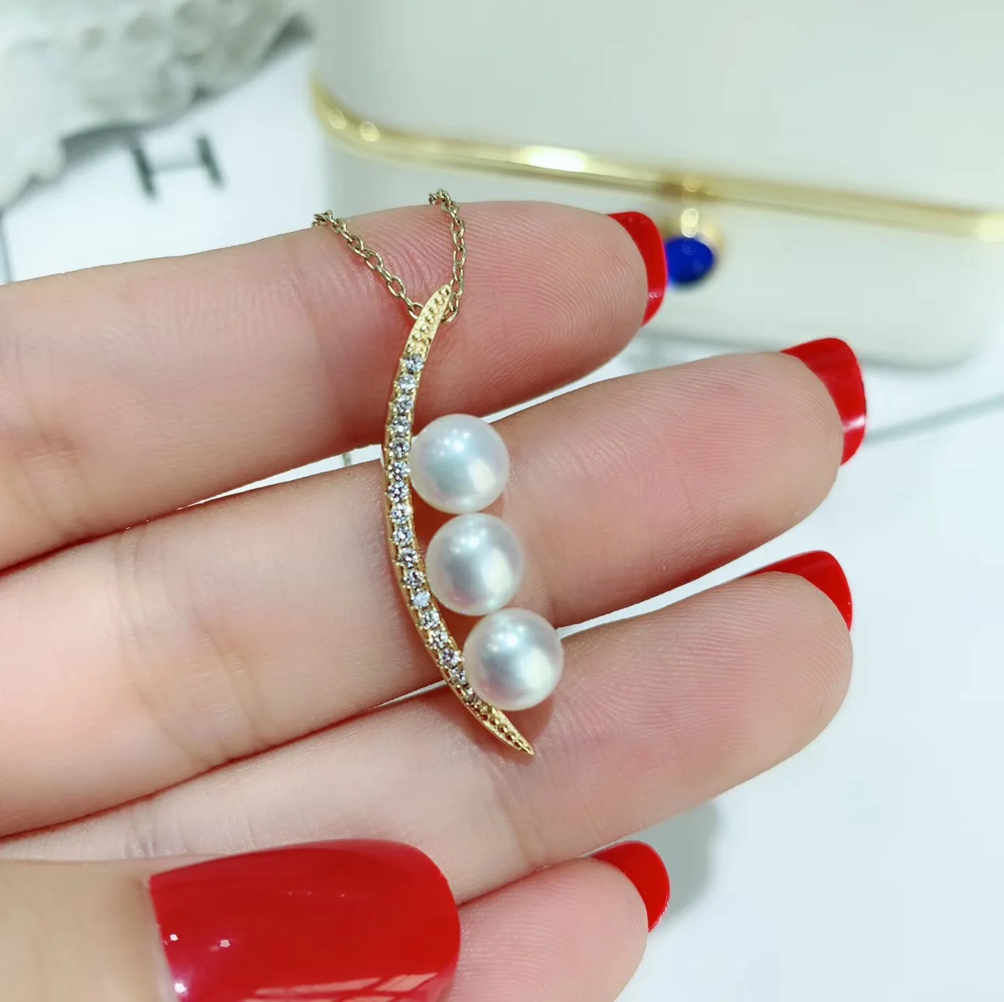 

Butterfly Home Rydz1x27adi Natural Pearl 6-7 Perfect Circle Glare Flawless S925 Silver Arc Pendant Send Silver Necklace