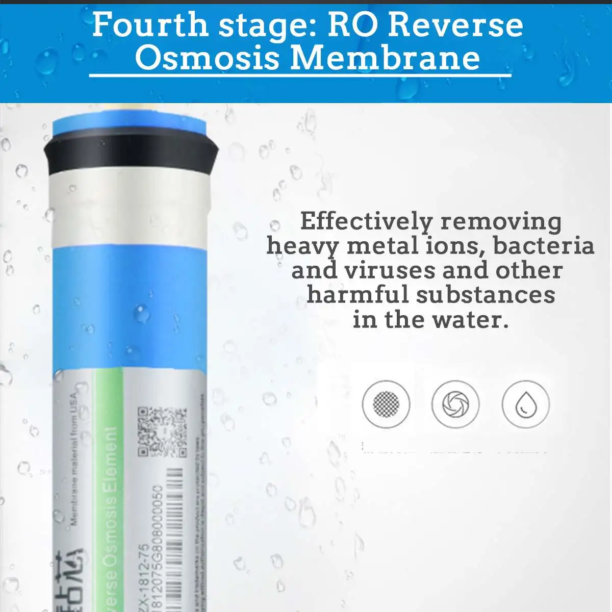 5 Reverse Osmosis RO Water Filters Replacement Set Home Kitchen Water Filter System RO Membrane Household Water Purifier