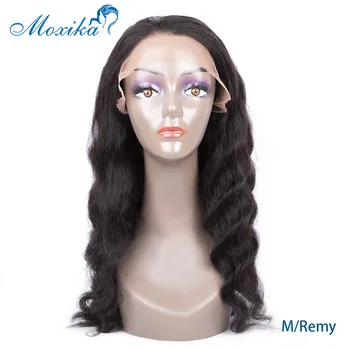 

Moxika 13x4 Ocean Wave Lace Front Human Hair Wigs 150Density Brazilian Pre Plucked Human Hair Wigs With Baby Hair Remy For Women
