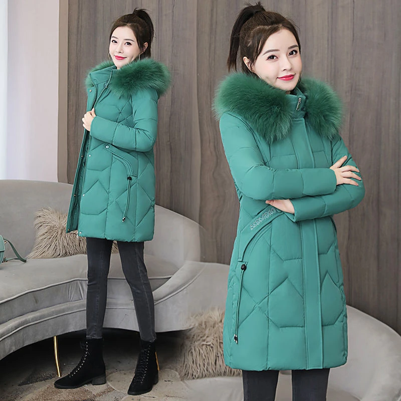 Parkas à capuche avec col en fourrure pour femmes, veste chaude, coton  rembourré, vêtements d'extérieur longs pour femmes, optique, manteau  d'hiver, nouveau, 2022 | AliExpress