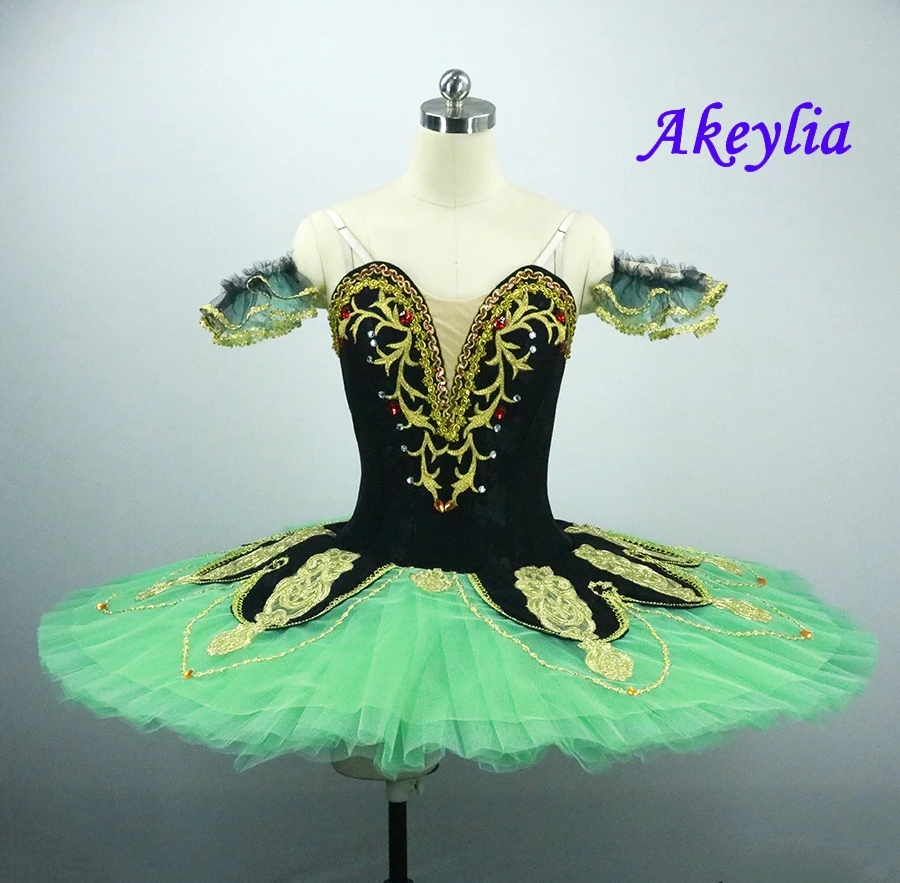 Green Don Quixote, профессиональная балетная пачка, черная, красная, La Esmeralda, профессиональная пачка для взрослых и женщин, Детские Блинные пачки для соревнований - Цвет: Green