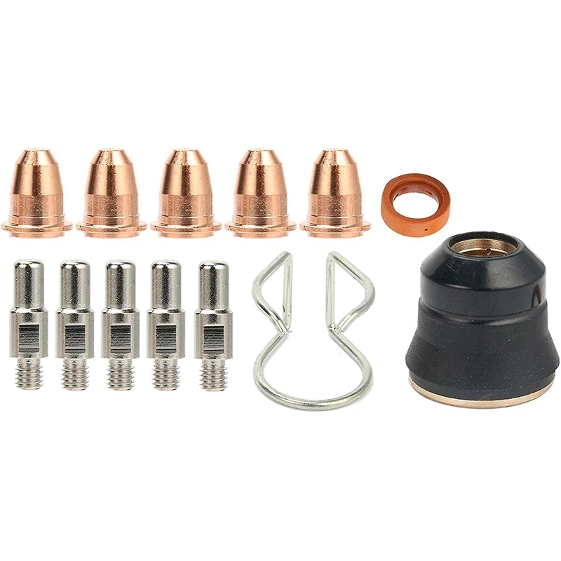 

13Pcs Plasma Cutter Torch S45 Accessory Kit Electrodes Nozzle Tips Spacer Guide Retaining Cap Gas Diffuser Plasma Cutting Torch