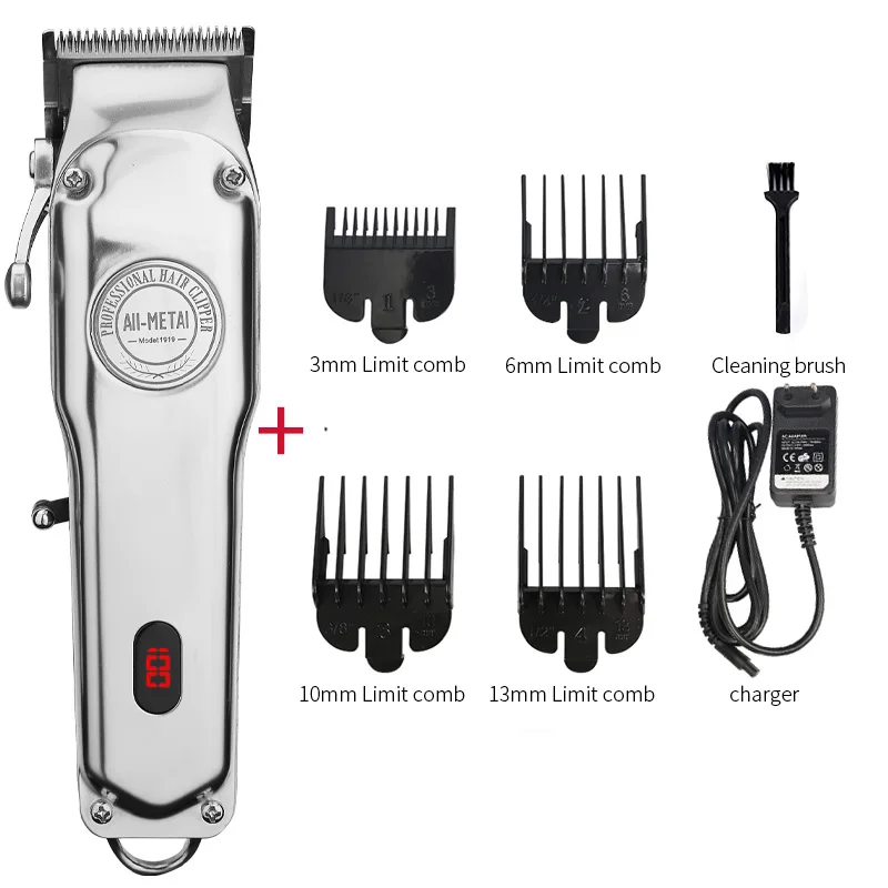 Professional electric hair trimmer all-metal barber hair clipper men cordless hair cutter machine hair cut magic rechargeable