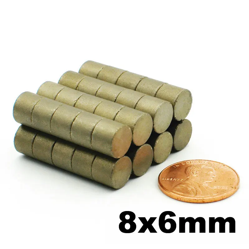 SmCo Магнитный Тонкий цилиндр Диаметр Dia. 8x6 мм YXG28H 350 градусов C высокотемпературные постоянные редкоземельные магниты 50 шт